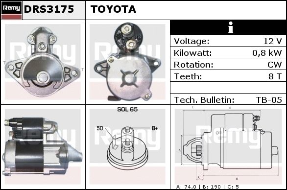 DELCO REMY Starter DRS3189